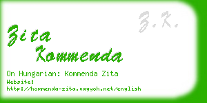 zita kommenda business card